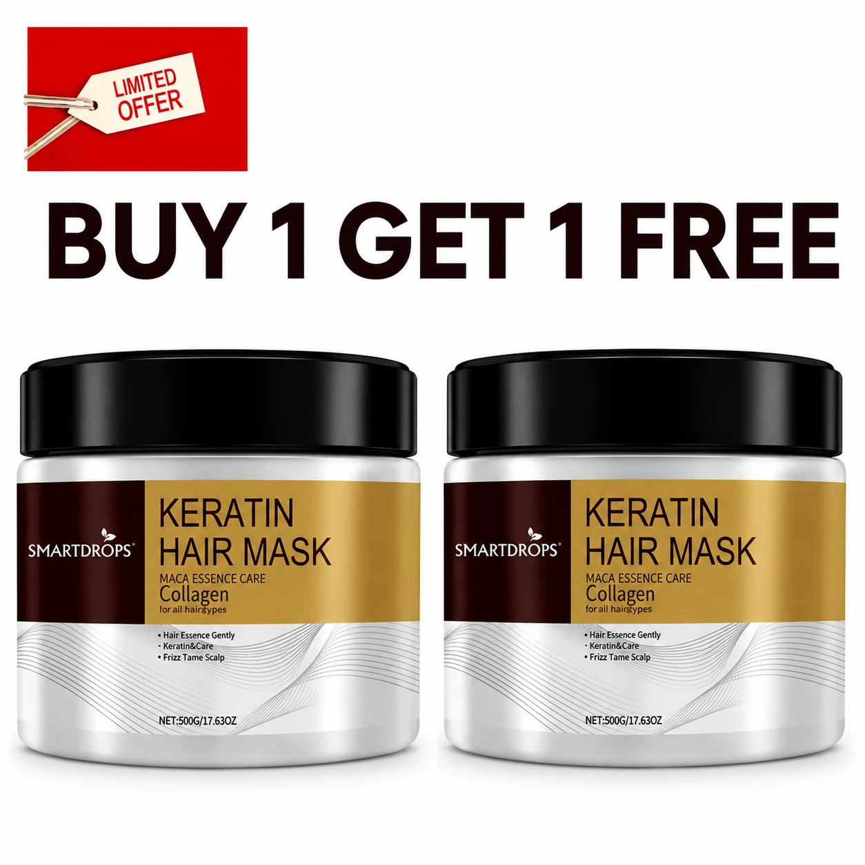 SmartDrops Keratin Hair Mask with Collagen – Buy 1 Get 1 Free