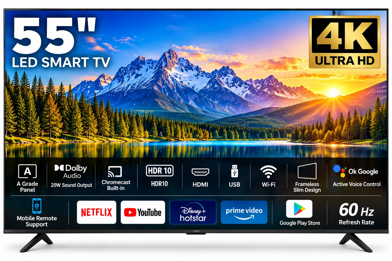 55-Inch Smart LED TV