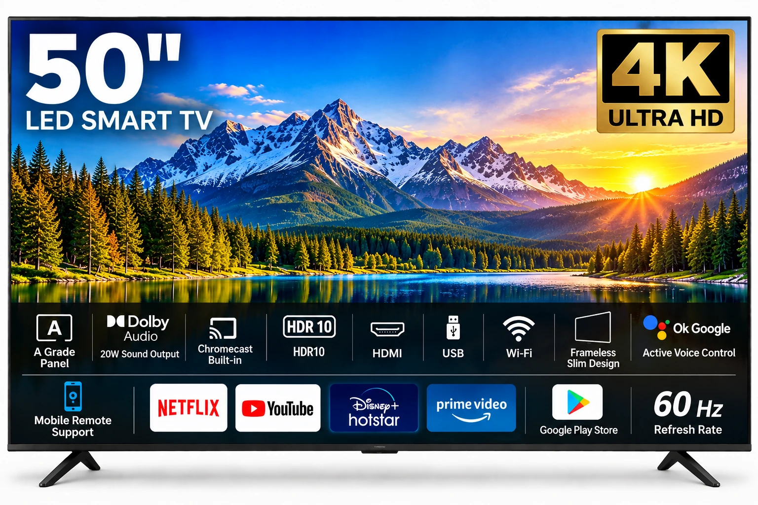 50-Inch Smart LED TV