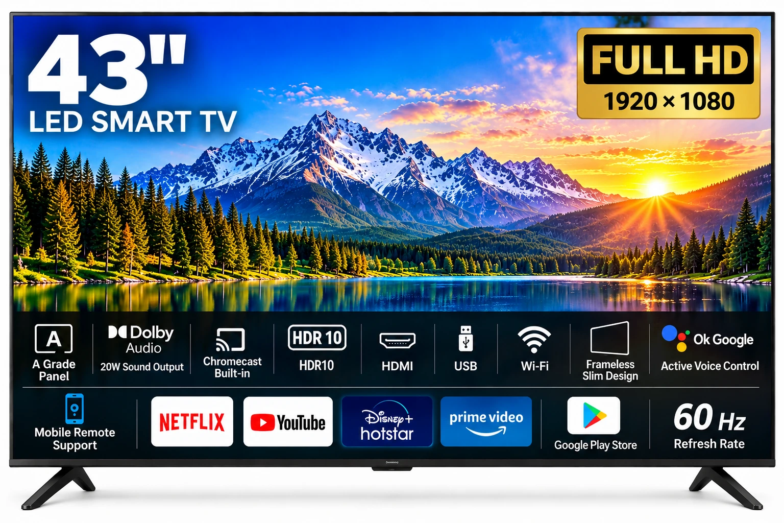 43-Inch Smart LED TV